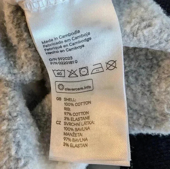 Women's H&M Blue and White Striped Sweatshirt SZ M Cotton - Picture 8 of 8